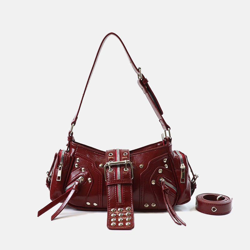 Women's Locomotive Punk Rivet Style Underarm Retro Bags