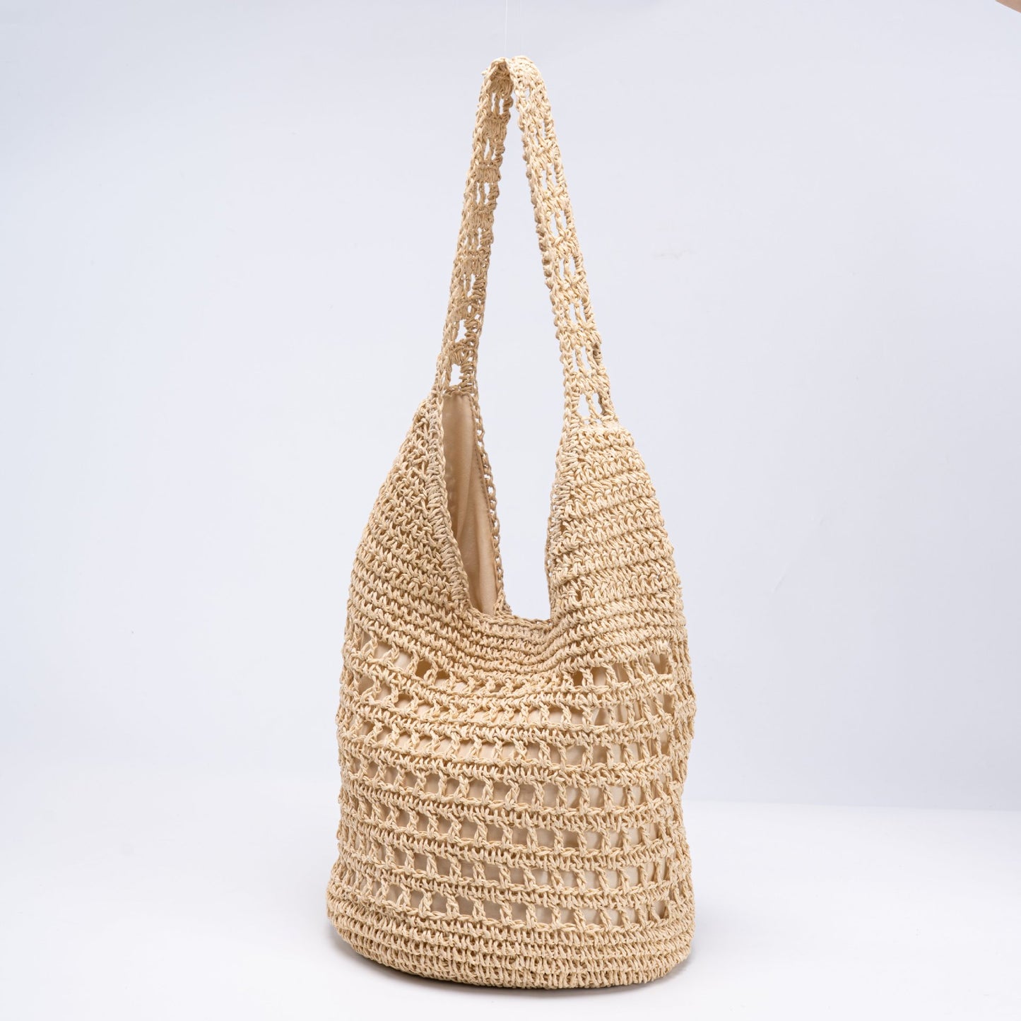Versatile Women's Straw Hand-woven Vacation Beach Tote Bag
