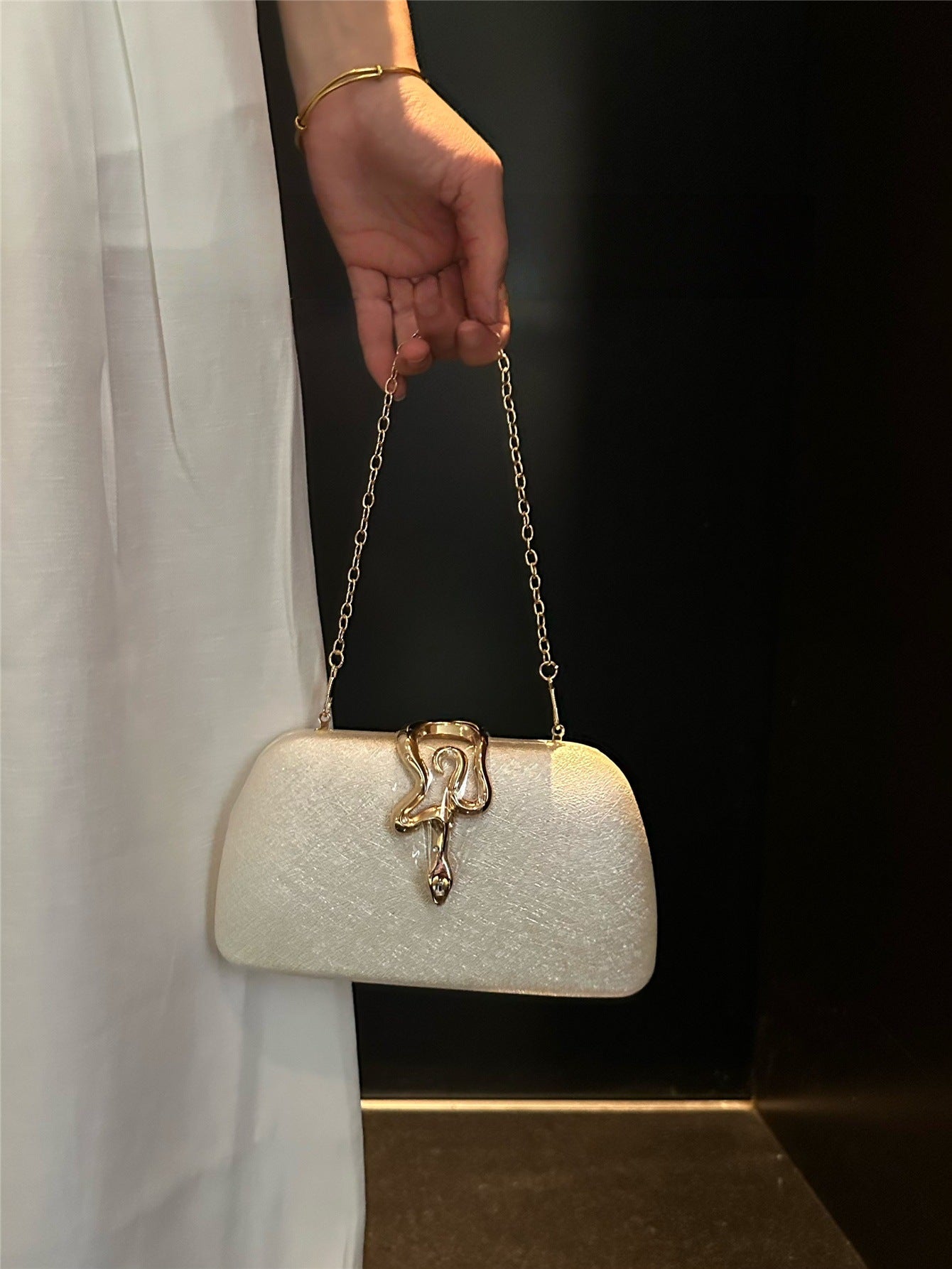 Women's Fashion Snake Chain Party Banquet Clutch Dinner Bag