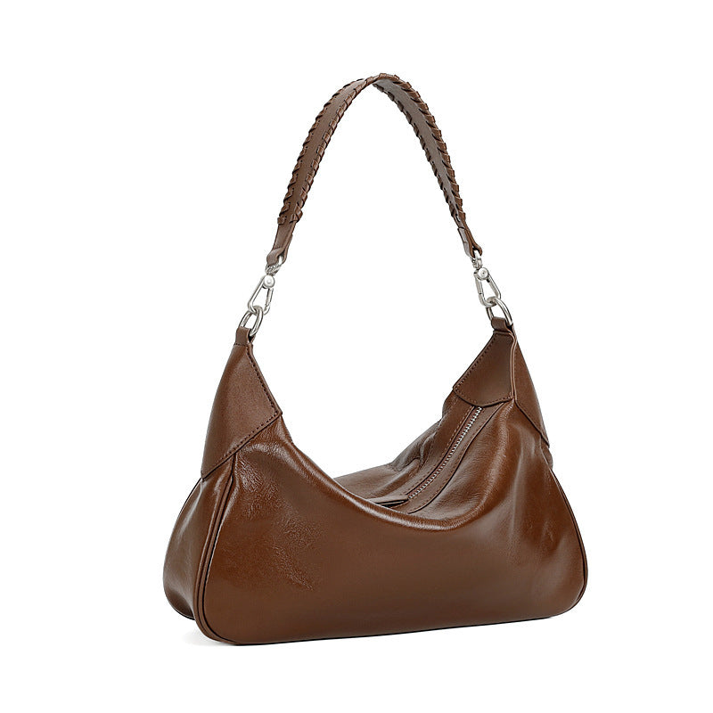 Women's Crystal Vegetable Tanned Cowhide Leather Versatile Bags