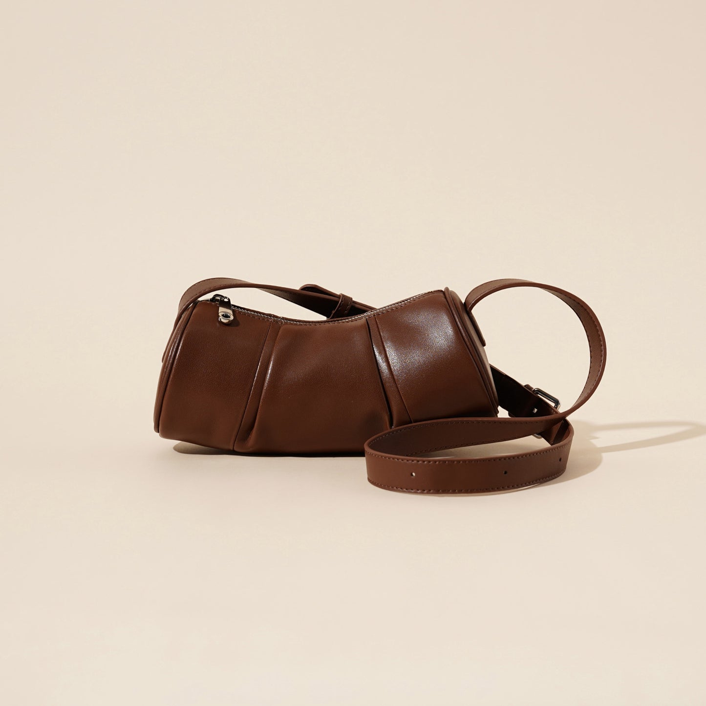 Women's Leather Bamboo Minority Simple Design Cowhide Cylinder Women's Messenger Bag