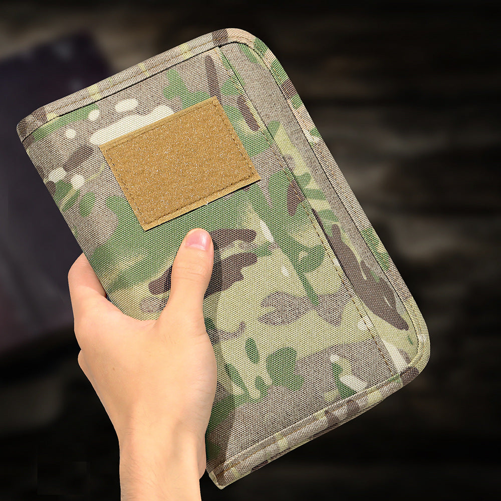 Tactics Portable Notepad Loose-leaf Removable Notebook Protective Outdoor Camouflage, Military Fan Bag