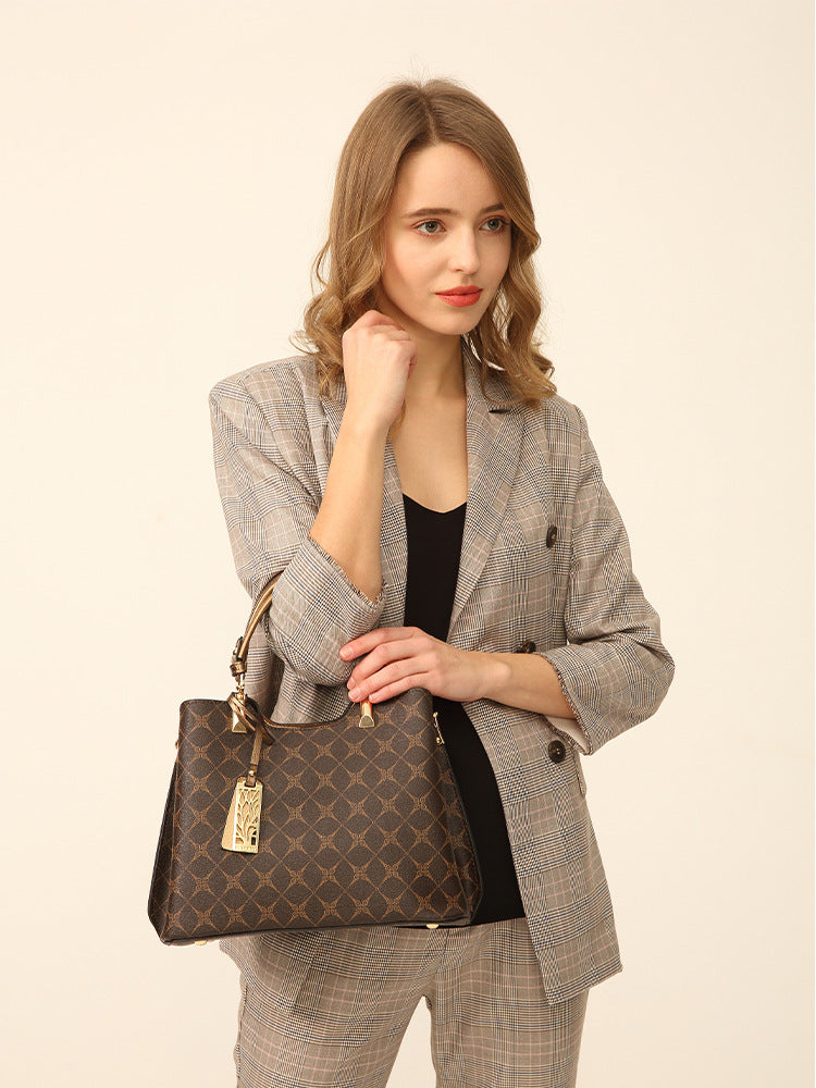 Women's Elegant Commuter Soft Leather Embossed Women's Shoulder Bag