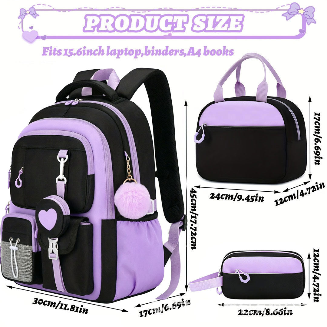 Burden Alleviation Large Capacity Love Three-piece Backpacks