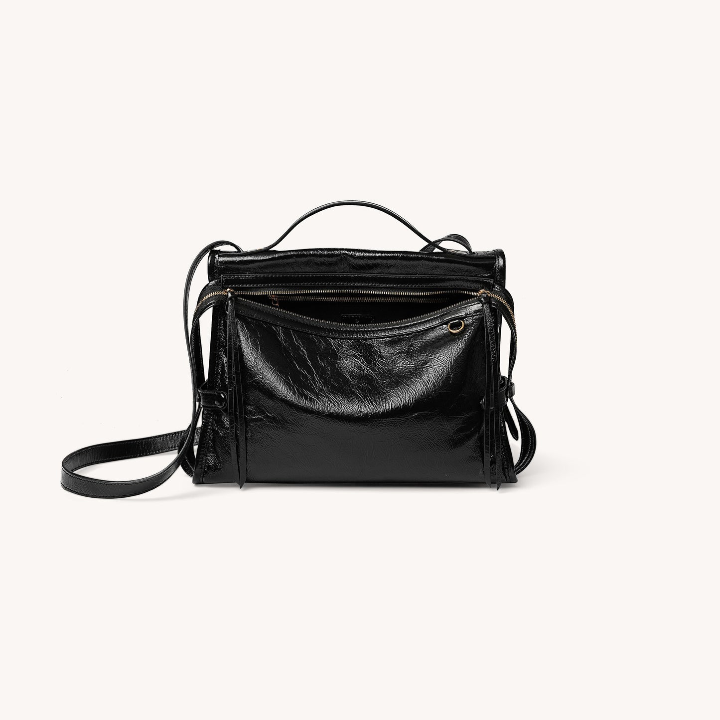 Face Oil Wax Leather Portable Large Women's Shoulder Bag