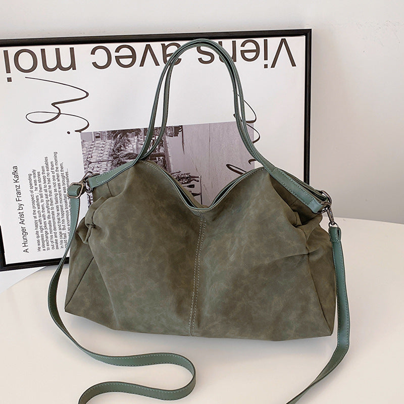 Women's Large Capacity Totes Commuting Fashion Simple Pleated Niche Shoulder Bags