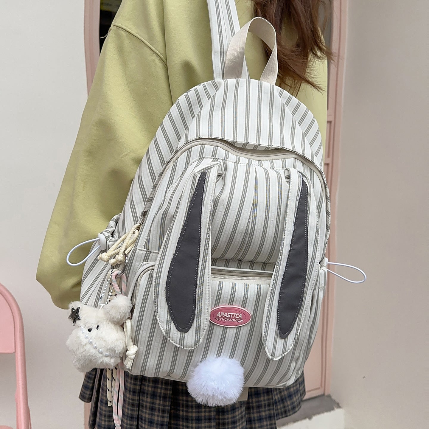 Korean Style Sweet Junior High Cute Rabbit Ears Large Capacity College Student Schoolbag