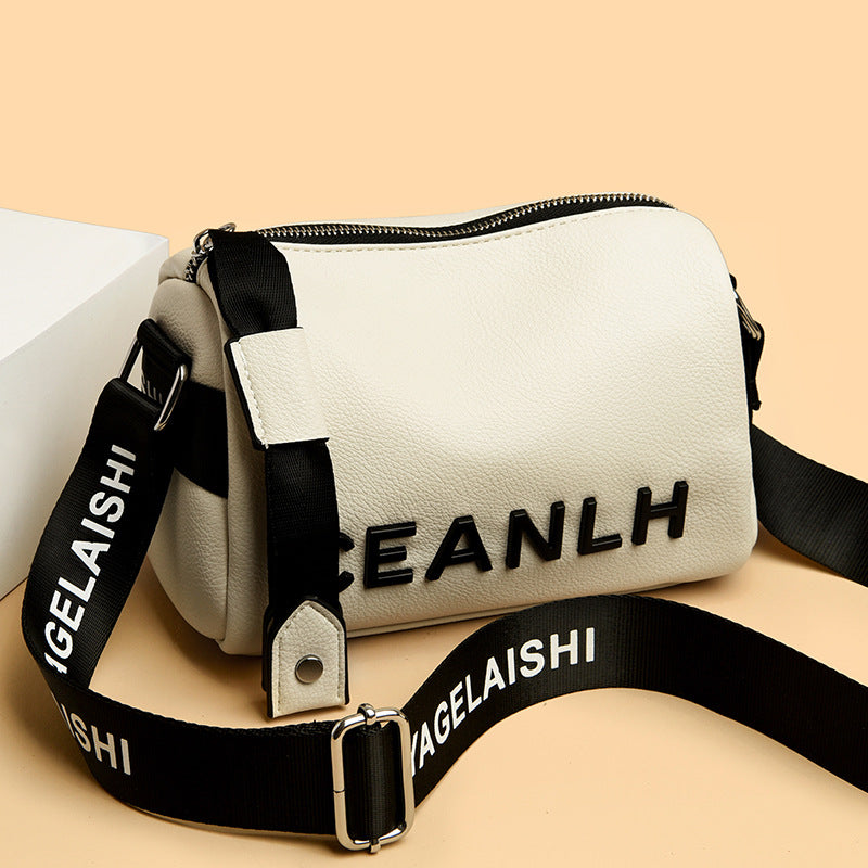 Letter Korean Style Leisure Trendy Fashion Broadband Underarm Toe Cover Women's Messenger Bag