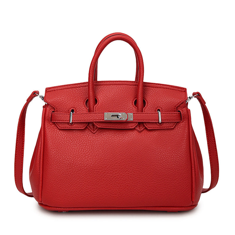 Women's Light Luxury Textured Simple Fashion Lychee Pattern Commute Women's Shoulder Bag