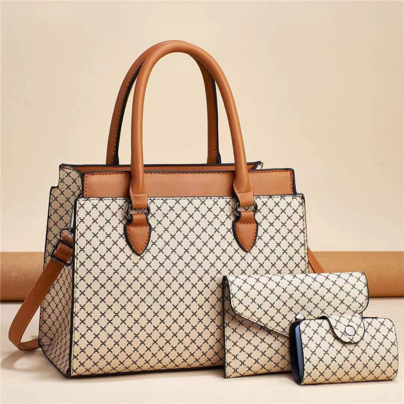 Three-piece Fashion Large Capacity Printing Color Women's Handbag