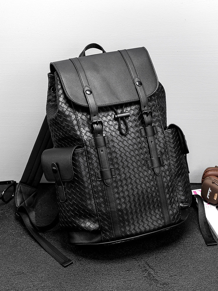 Men's Fashionable Woven British Style Large Capacity Backpacks