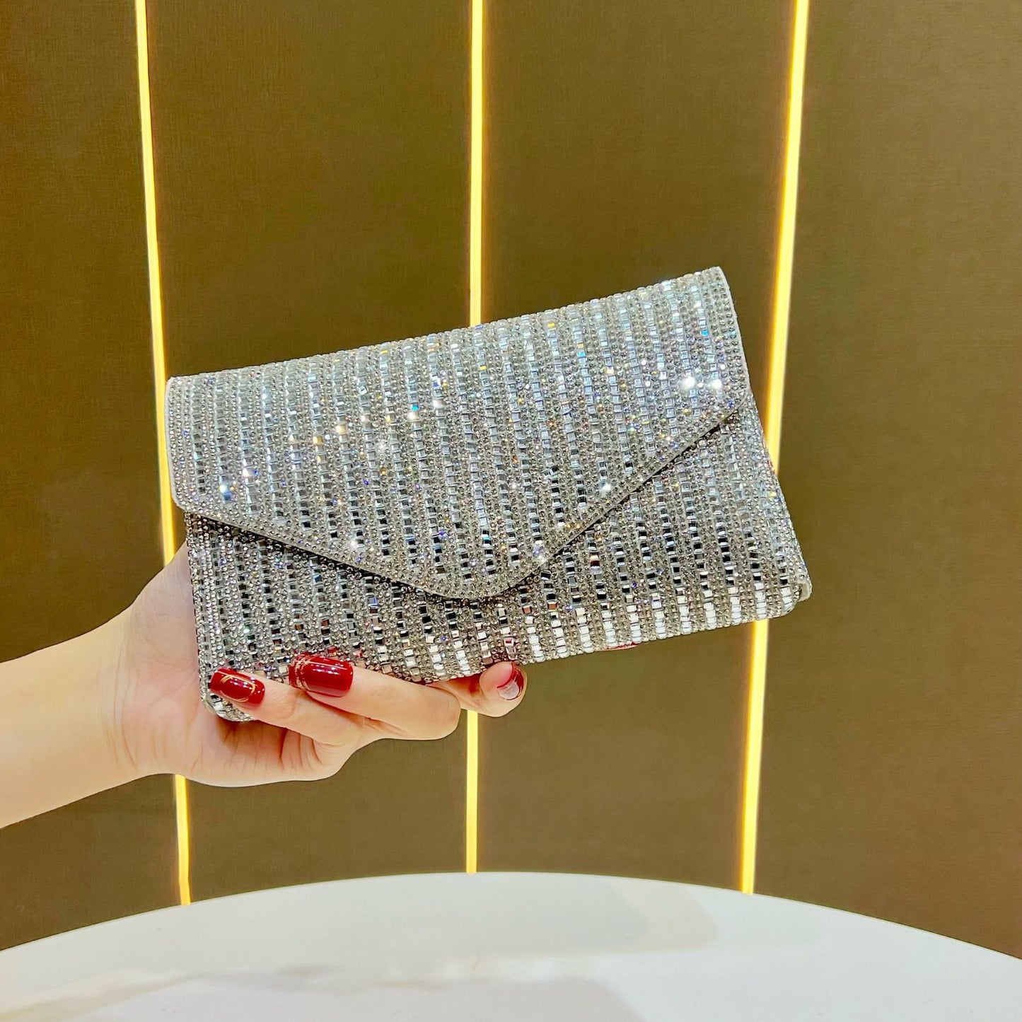 Fashion Chain Style One Full Diamond Light Luxury High-grade Shoulder Bags
