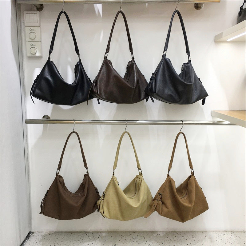 Cabinet Design Portable Underarm Vintage Suede Tote Bags