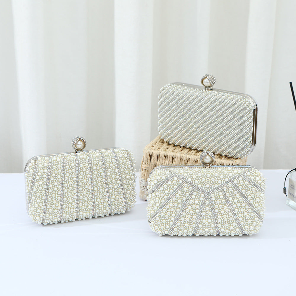 Women's Pearl Fashion Simple Clutch Dress Diana Dinner Bag