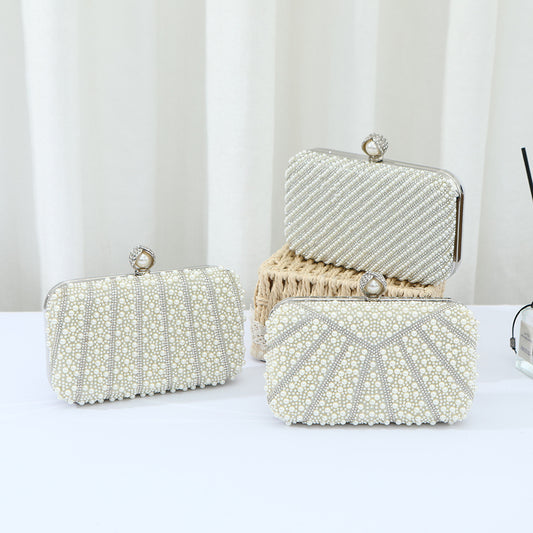 Women's Pearl Fashion Simple Clutch Dress Diana Dinner Bag