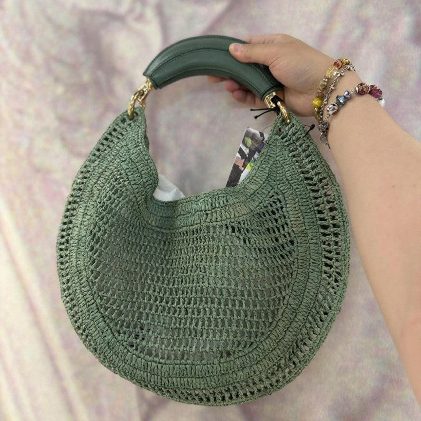 Luxury Fashion Hand-woven Selenodont Summer Vacation Beach Hollow Design Portable Women's Handbag