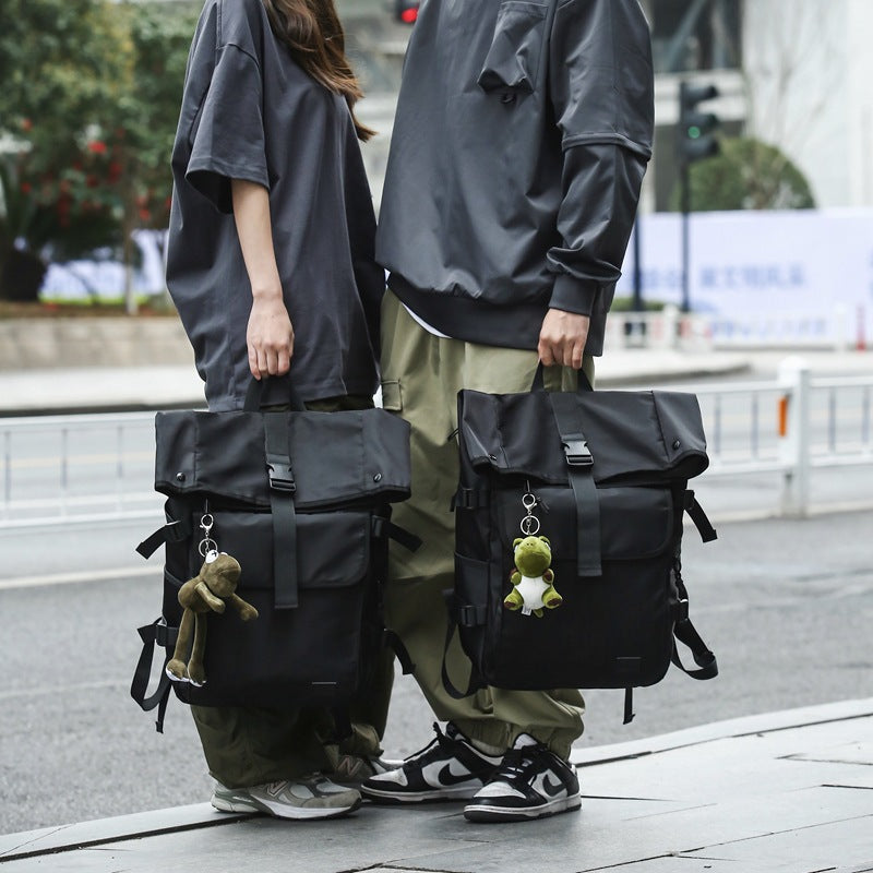 Men's Fashion Flip Cover Waterproof Large Capacity Leisure Backpack