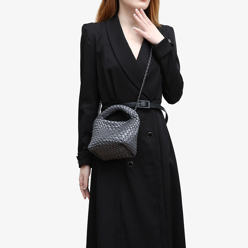 Trendy High-grade Hand-woven Vegetable Basket Woven Women's Shoulder Bag