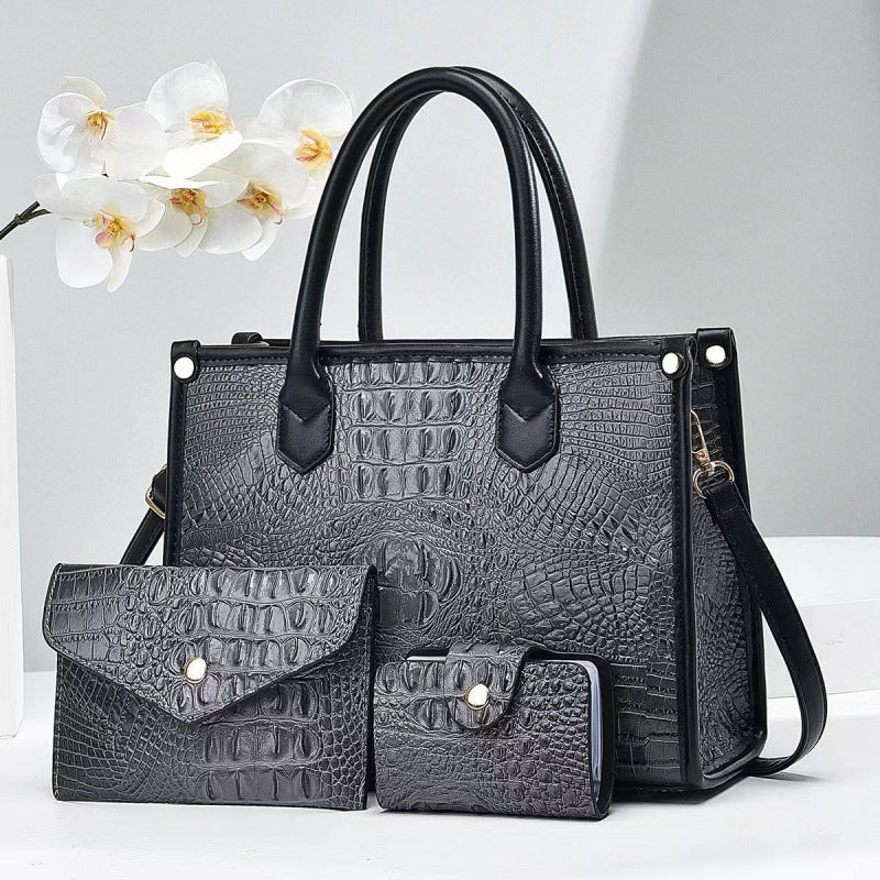Women's Bright Leather Crocodile Pattern Korean Style Women's Chest Bag, Fanny Pack