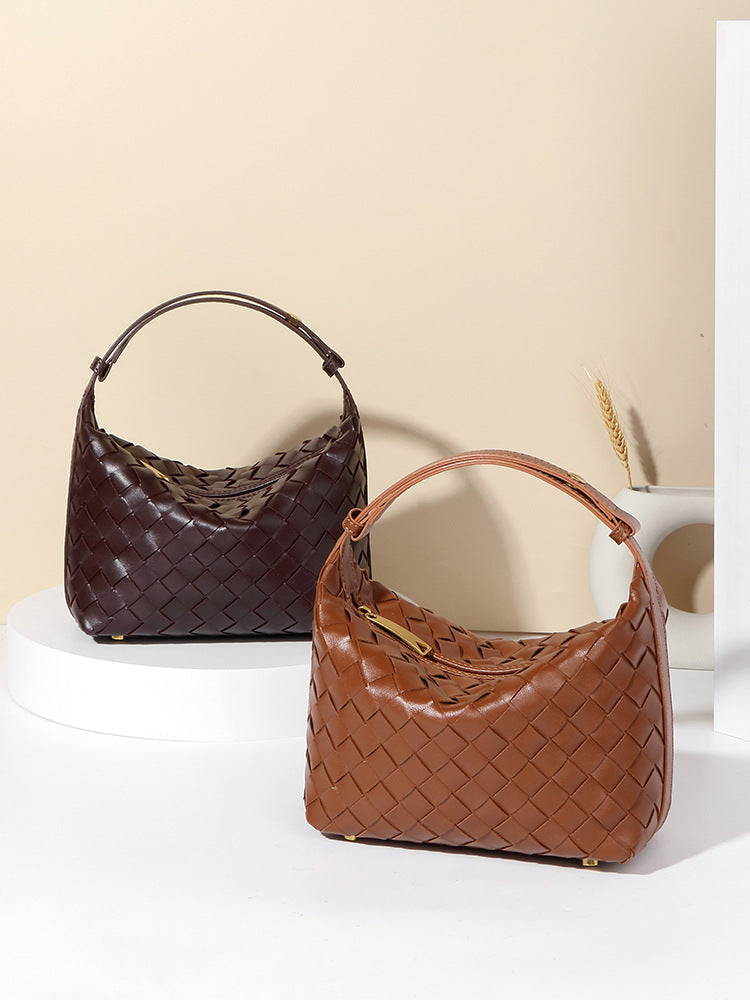 Women's Hand-woven Lunch Box French Minority Western Style Underarm Bag