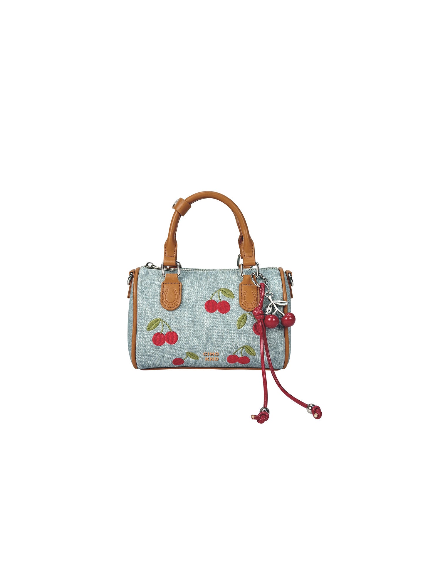 Women's Sweet Cherry Denim Blue Boston Super Hot Women's Messenger Bag
