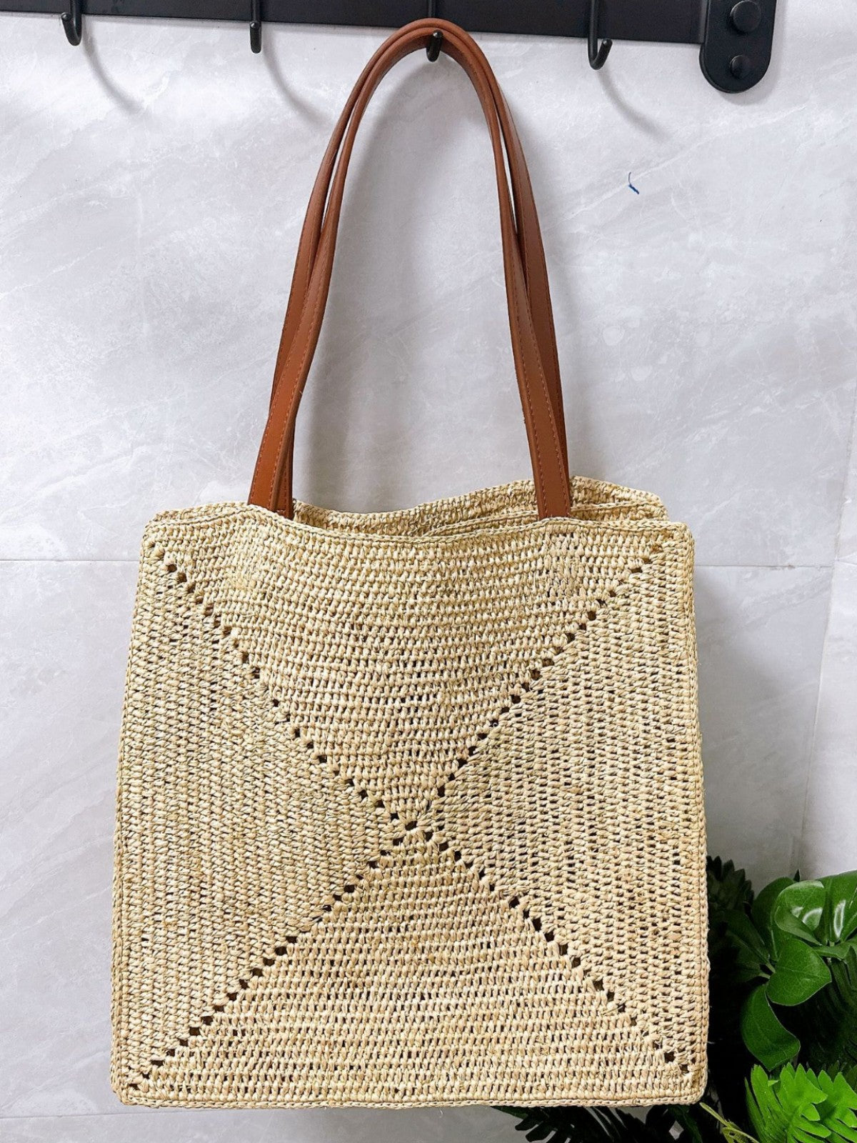 Women's Crocheting Large Capacity Portable Seaside Vacation Style Women's Shoulder Bag