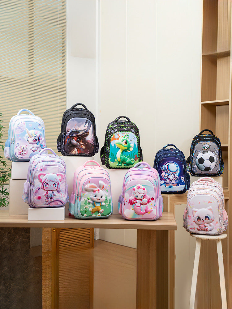 Children's Elastic Silk Fabric Man Woman Cartoon Primary School Bag