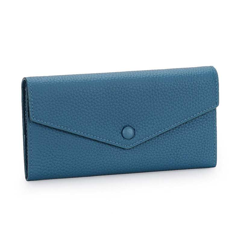 Women's Full Cowhide Long Large Capacity Genuine Ladies Wallet