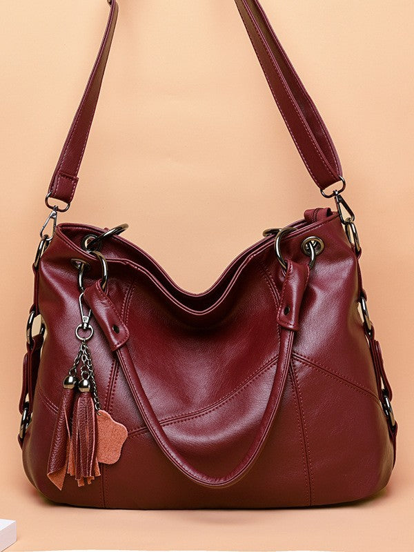Women's Versatile Large Fashion Mom Fan Capacity Soft Leather Women's Handbag