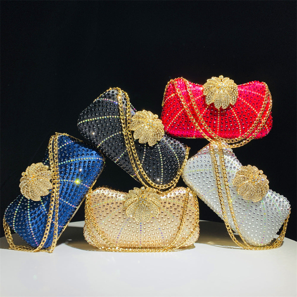 Women's Light Luxury Fashion Rhinestone Portable Chain Dress Bags