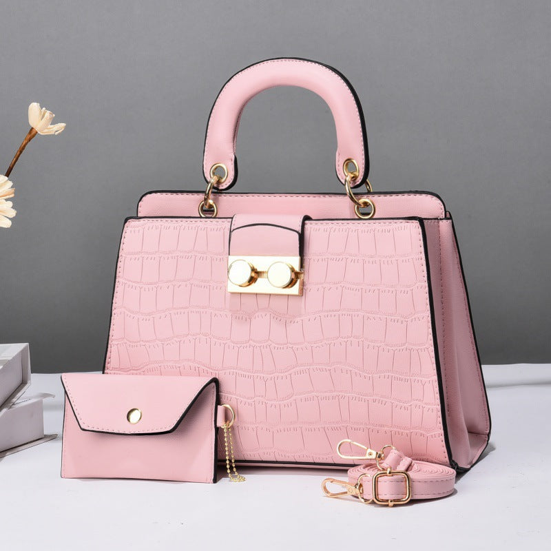 Women's Two-piece Large Capacity Solid Color Rhombus Bags