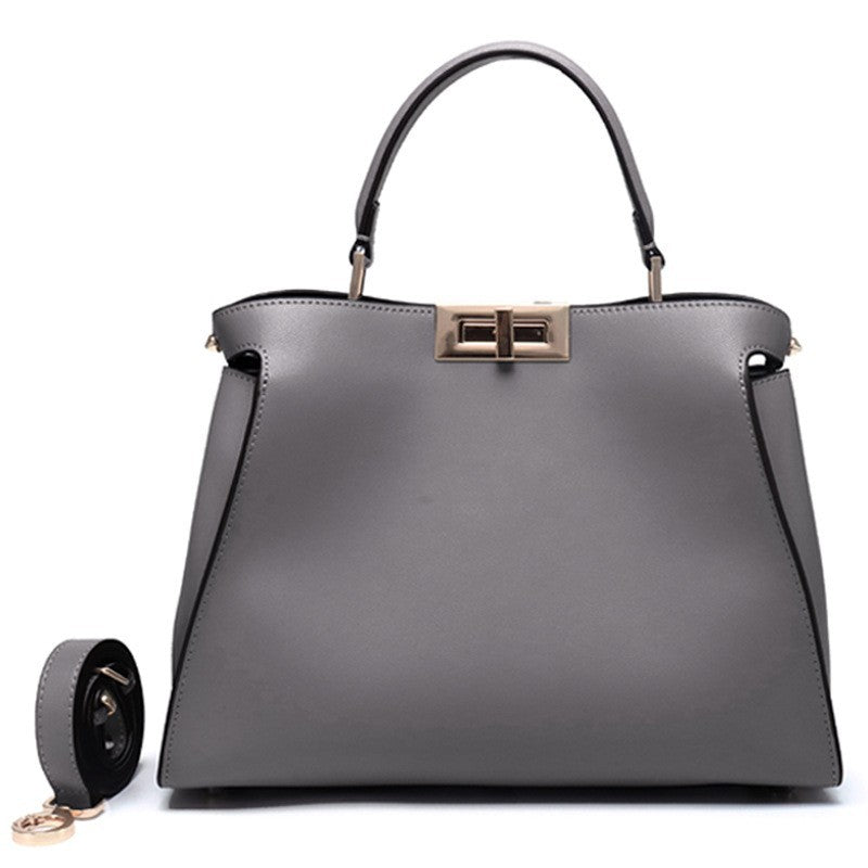 Women's Lady Like Woman Genuine Leather Professional Style Temperament Rotating Large Women's Handbag