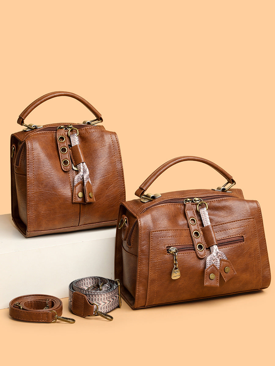 Women's Winter Fashion Soft Leather Pillow Women's Messenger Bag