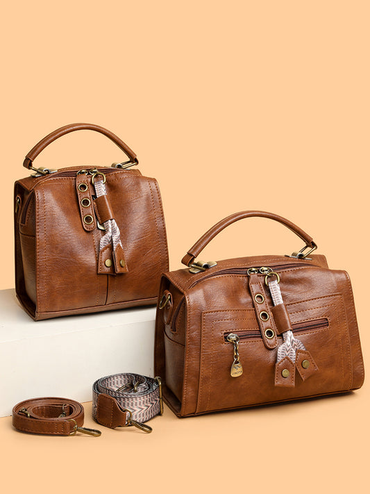 Women's Winter Fashion Soft Leather Pillow Women's Messenger Bag
