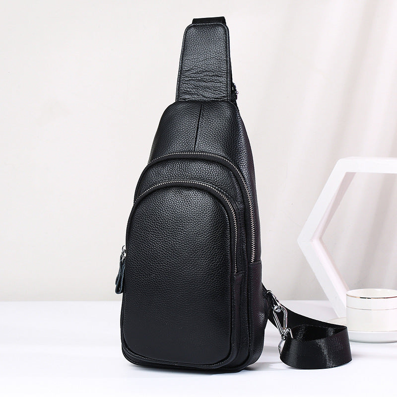 Men's Genuine Leather Leisure Large Capacity Trendy Cowhide Versatile Men's Chest Bags