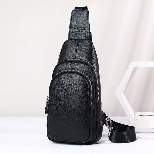 Men's Genuine Leather Leisure Large Capacity Trendy Cowhide Versatile Men's Chest Bags