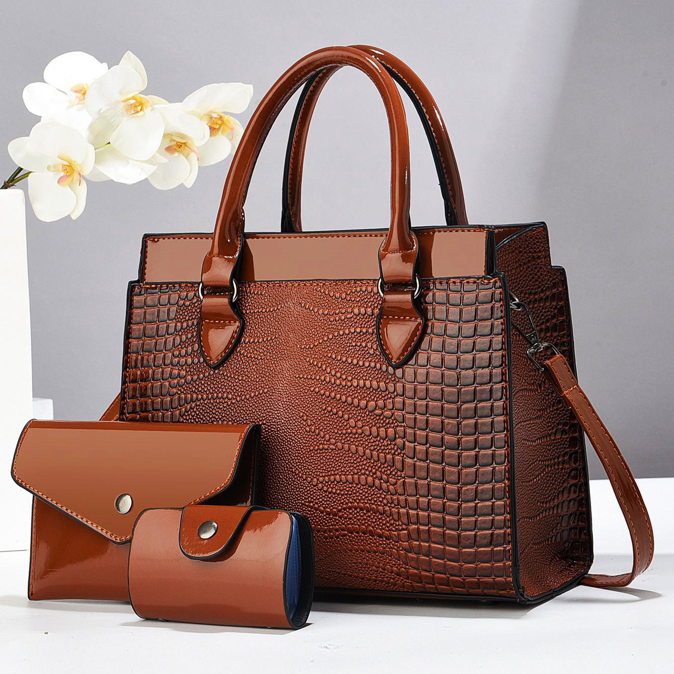 Women's City Alligator Print Mother Three-piece Women's Handbag
