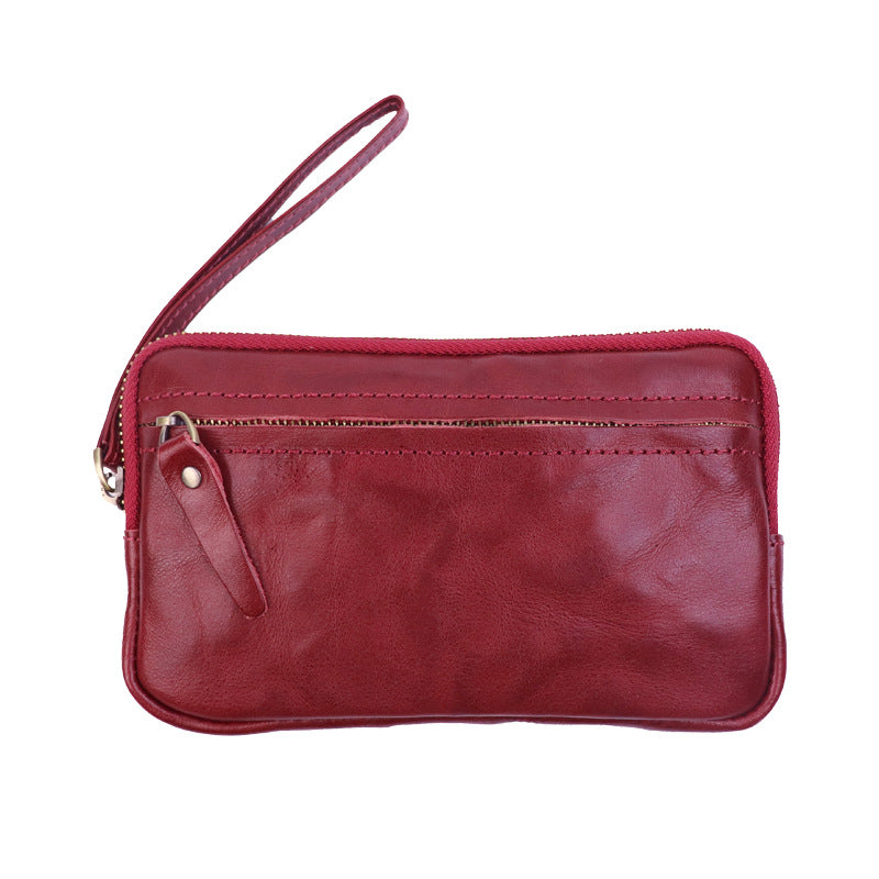 Women's Distressed Hand-rub Color First Layer Cowhide Retro Simple Large Capacity Bags