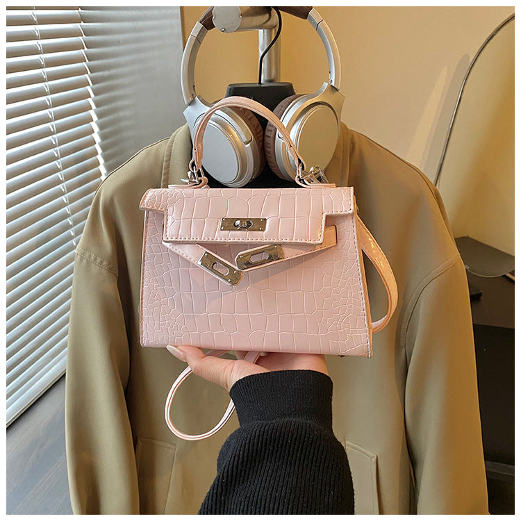 Women's High-grade Stone Pattern Latch Fashion Retro Small Square Bag