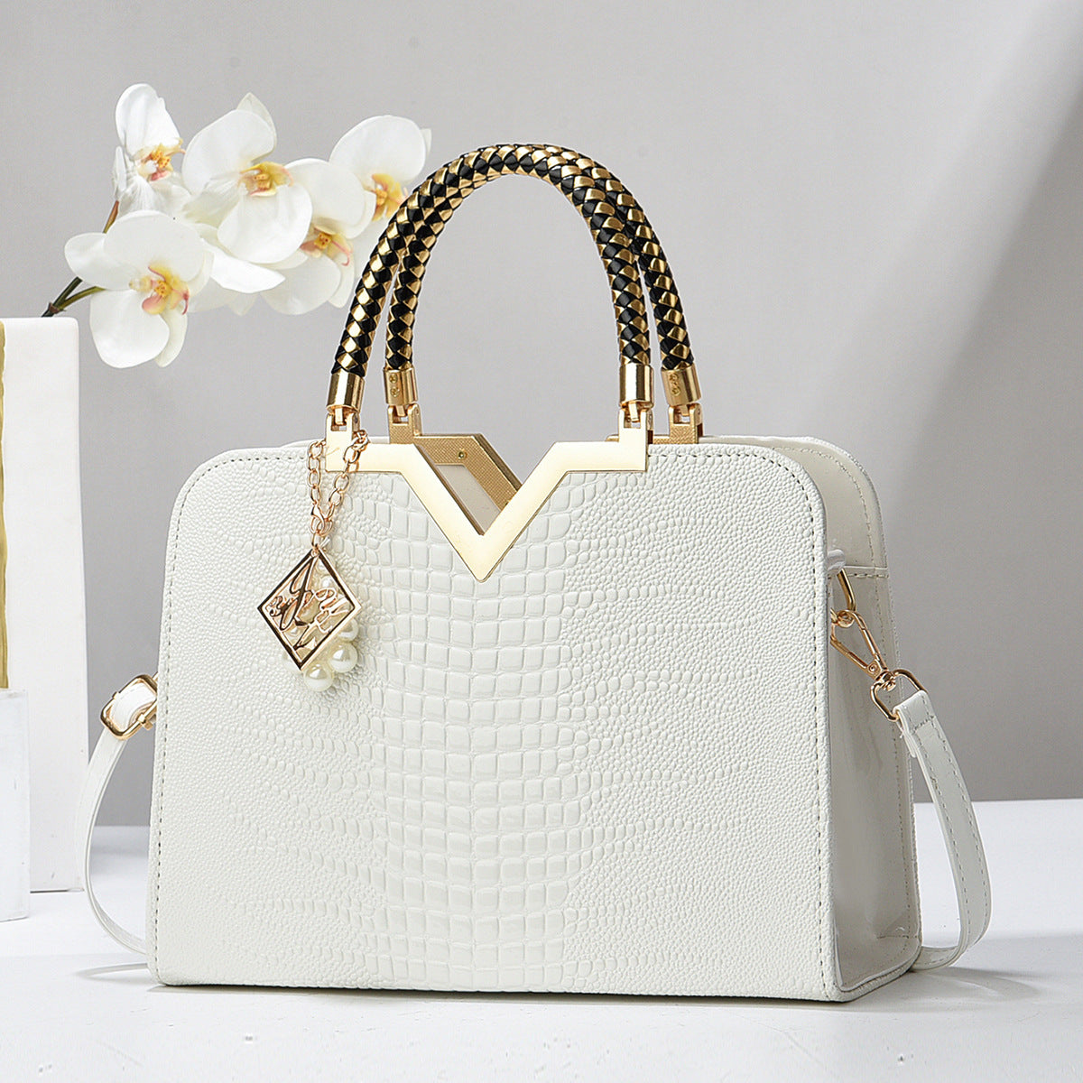 Women's Large Capacity Alligator Print Trendy Fashion Women's Handbag
