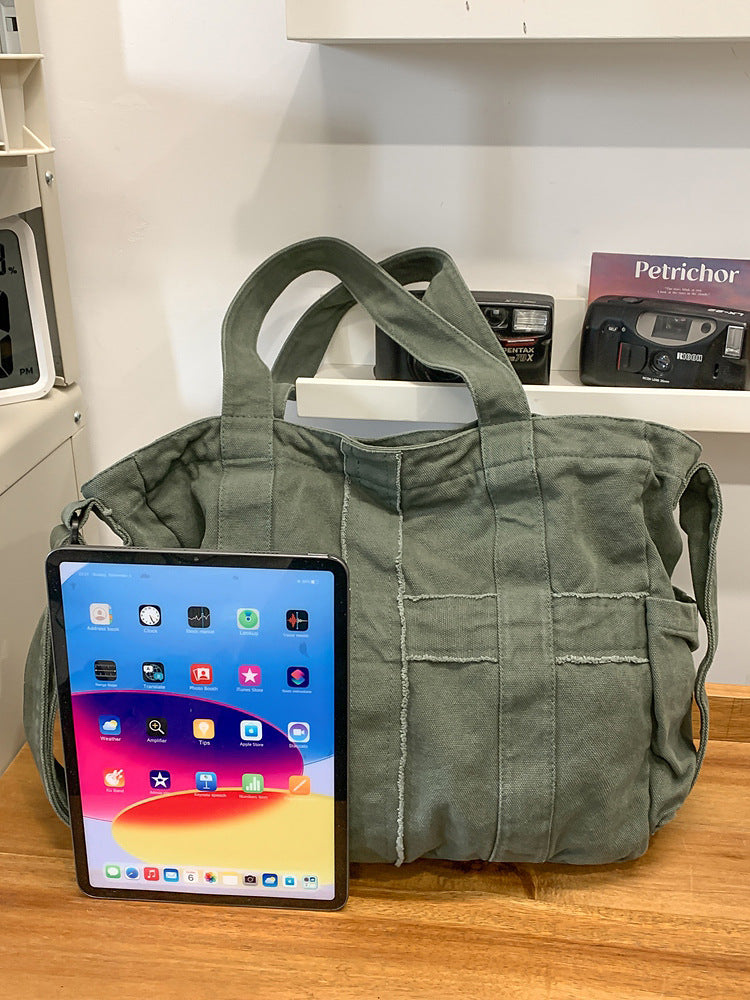 Women's Canvas Large Capacity Simple Commute College For Tote Bag