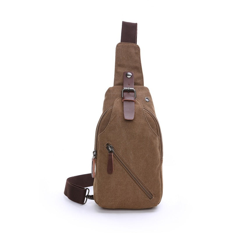 Men's Vintage Wash Canvas Street Leisure Men's Chest Bags