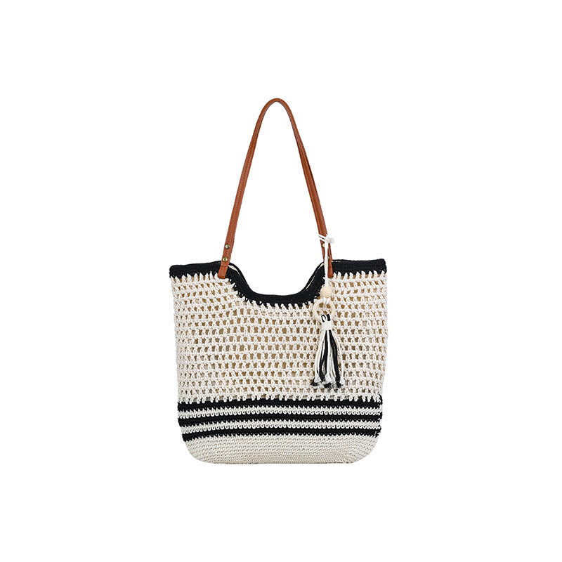 Women's Large Capacity Hollow Fashionable Stylish Color Matching Women's Shoulder Bag