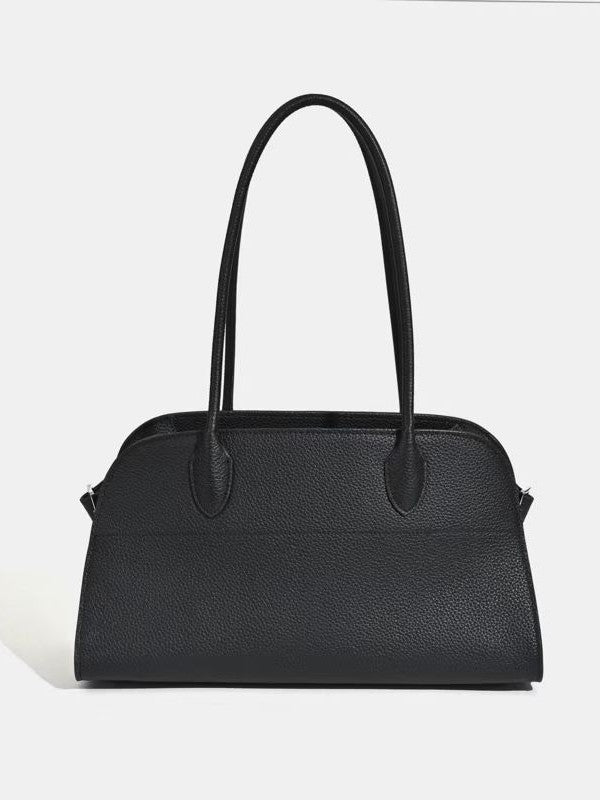 Large Capacity Boston Female Commuter First Layer Cowhide High Sense Tote Bag
