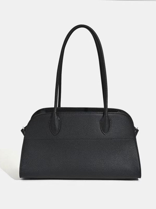 Large Capacity Boston Female Commuter First Layer Cowhide High Sense Tote Bag