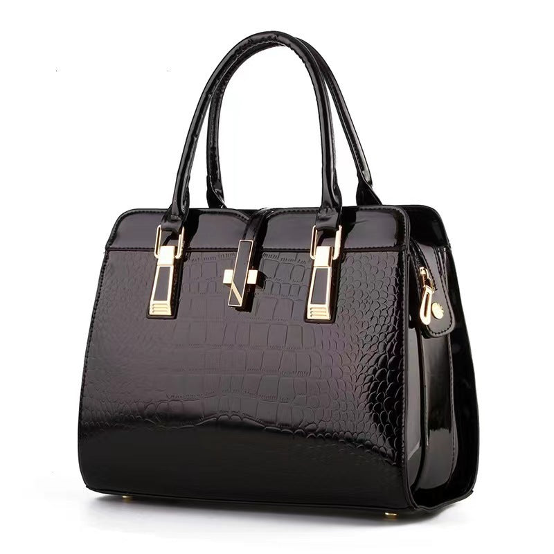 Women's Pattern Bright Leather Large Capacity For Handbags