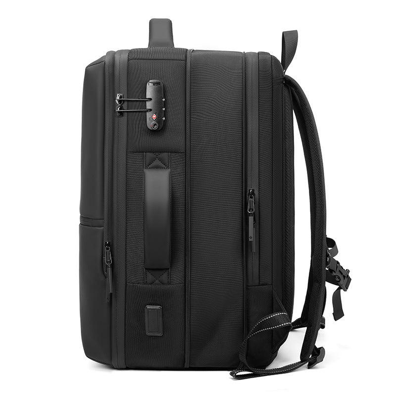 Men's High Texture Glossy Waterproof Commute Large Capacity Backpacks