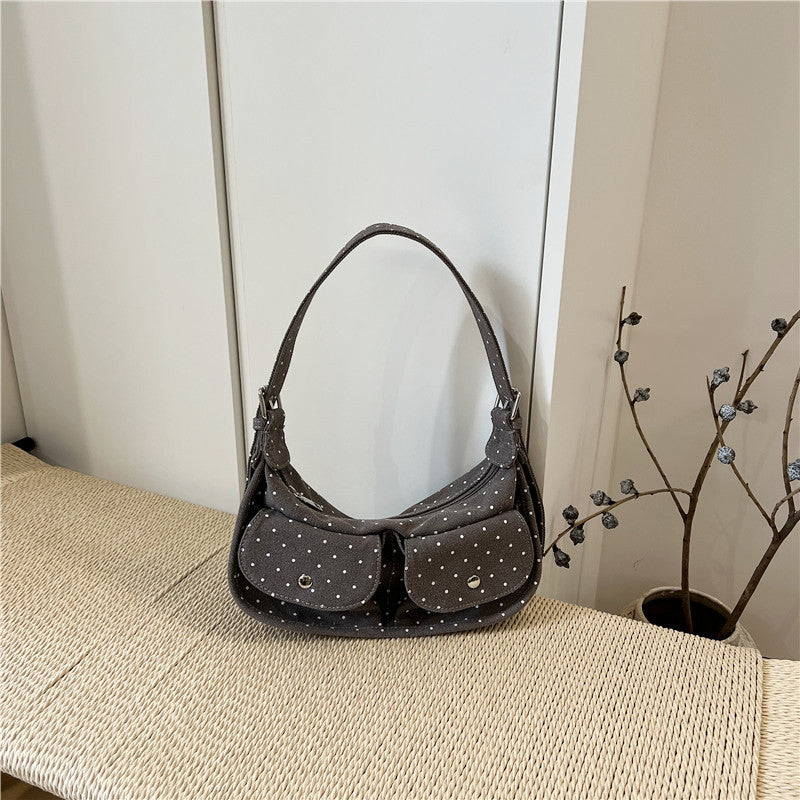 Cabinet Niche Starry Polka Dot Canvas Portable Underarm Bags