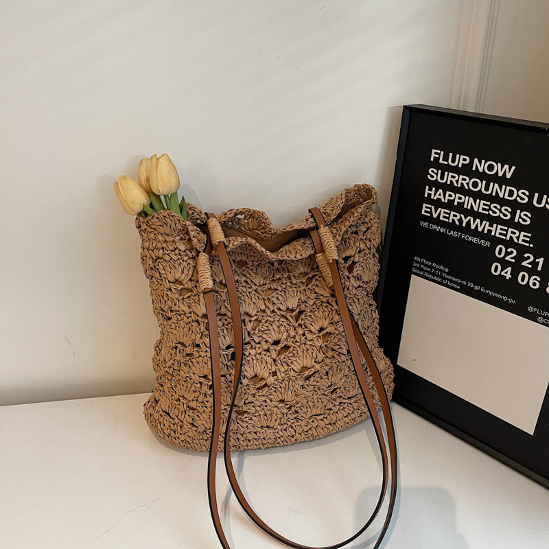 Leisure Commute Straw Fashion Trend Large Tote Bags