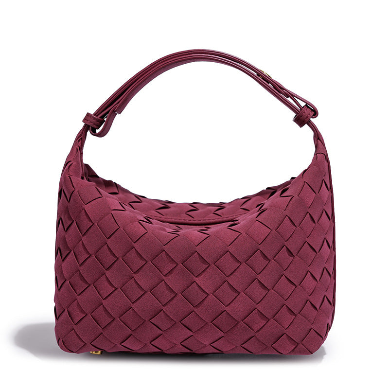 Hand-woven Design High Sense Lunch Box Fashion Frosted One Solid Women's Shoulder Bag